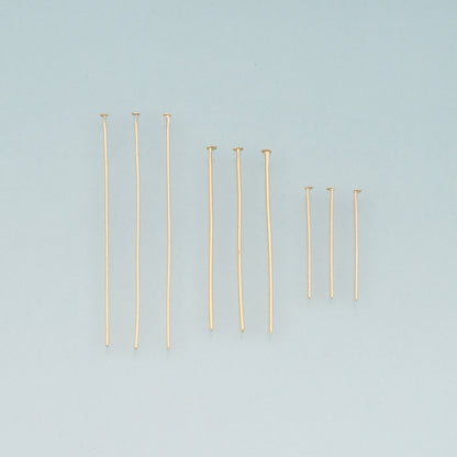 100Pcs 18K Gold Filled Flat Head Pins for DIY Jewelry Making Supply