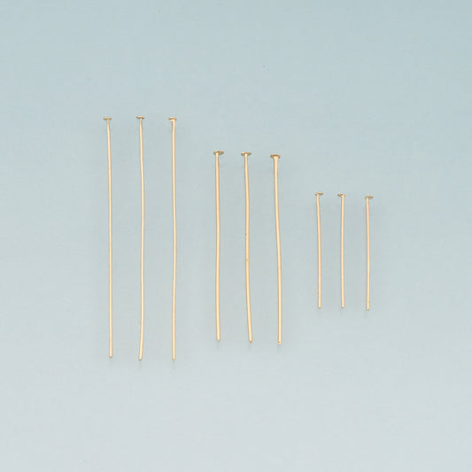 100Pcs 18K Gold Filled Flat Head Pins for DIY Jewelry Making Supply