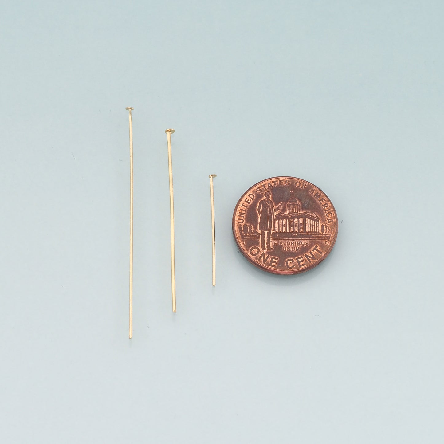 100Pcs 18K Gold Filled Flat Head Pins for DIY Jewelry Making Supply