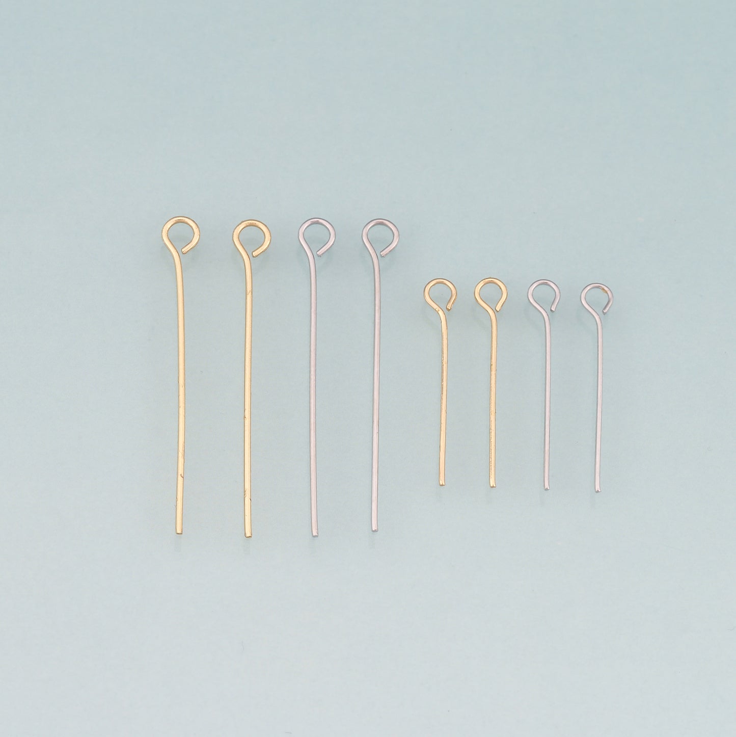 100Pcs 18K Gold Filled Eye Head Pins for DIY Jewelry Making Supply