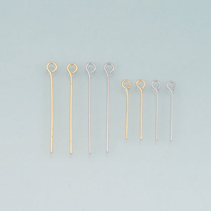 100Pcs 18K Gold Filled Eye Head Pins for DIY Jewelry Making Supply