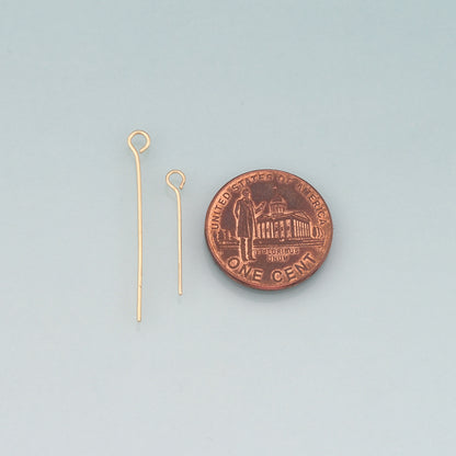 100Pcs 18K Gold Filled Eye Head Pins for DIY Jewelry Making Supply