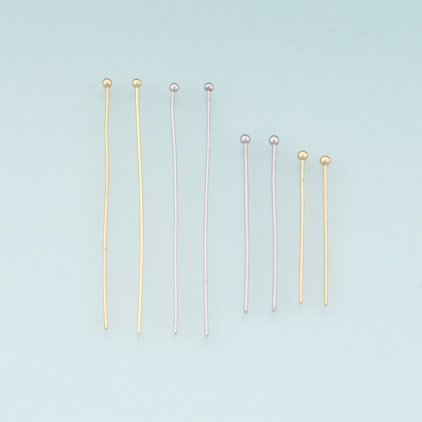 100Pcs 18K Gold Filled Ball Head Pins for DIY Jewelry Making Supply