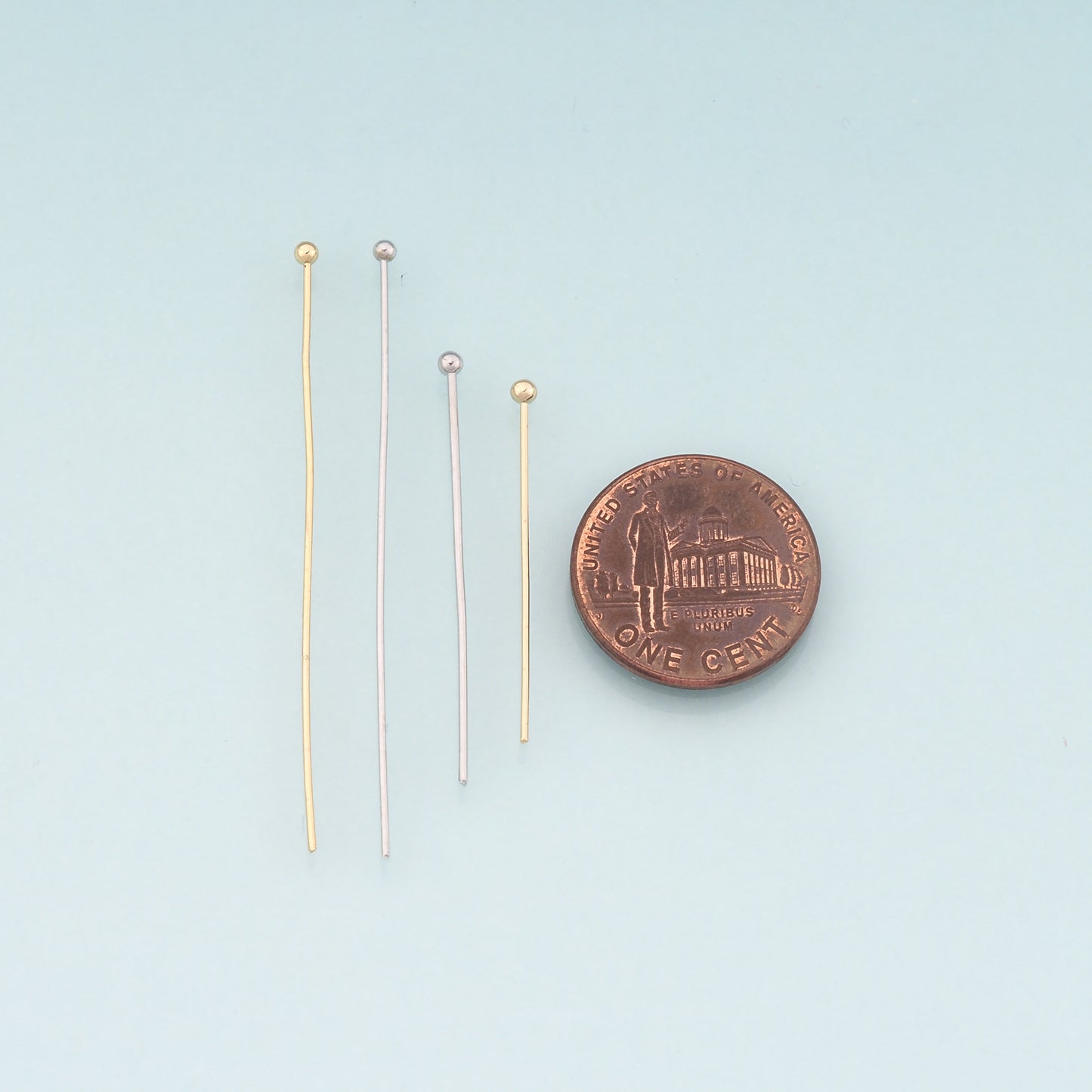 100Pcs 18K Gold Filled Ball Head Pins for DIY Jewelry Making Supply
