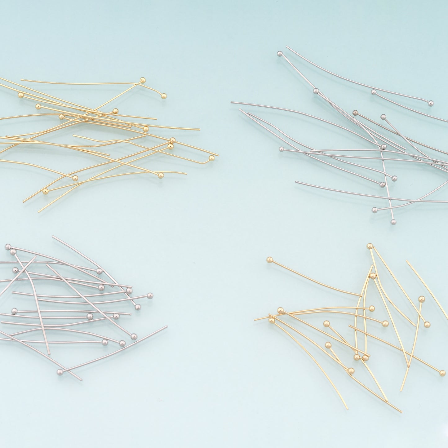 100Pcs 18K Gold Filled Ball Head Pins for DIY Jewelry Making Supply