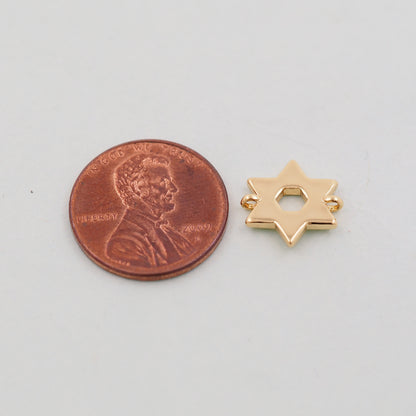Gold Star of David Pendant,18K Gold Filled Star of David,Silver Star of David Bracelet Necklace for DIY Jewelry Making Supply