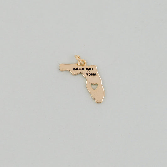 Gold Miami Charms,18K Gold Filled flame Miami Pendant Bracelet Necklace for DIY Jewelry Making Supply