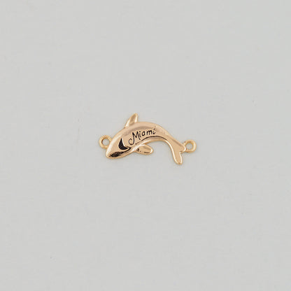 Gold Miami Charms,18K Gold Filled flame Miami Pendant Bracelet Necklace for DIY Jewelry Making Supply