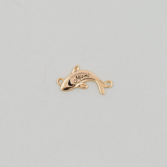 Gold Miami Charms,18K Gold Filled flame Miami Pendant Bracelet Necklace for DIY Jewelry Making Supply