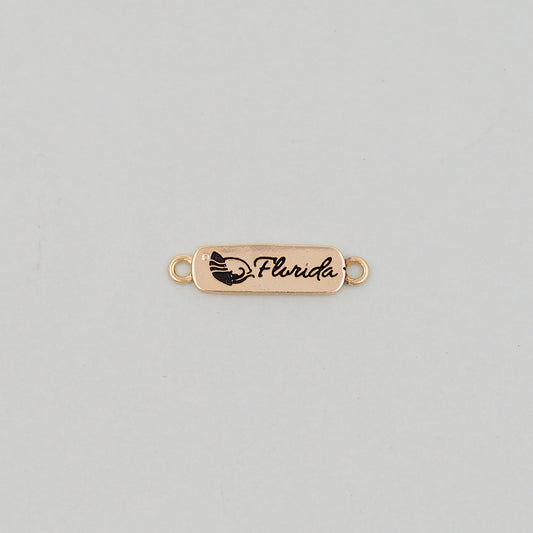 Gold Florida Charms,18K Gold Filled Florida Pendant Bracelet Necklace for DIY Jewelry Making Supply