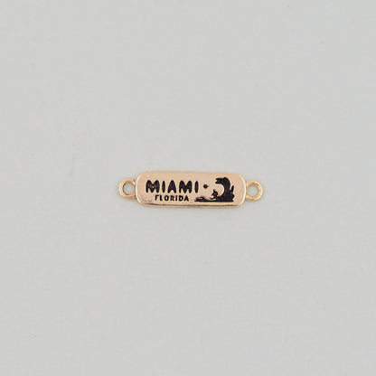 Gold Miami Charms,18K Gold Filled flame Miami Pendant Bracelet Necklace for DIY Jewelry Making Supply