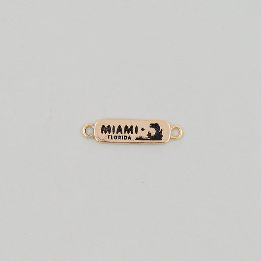 Gold Miami Charms,18K Gold Filled flame Miami Pendant Bracelet Necklace for DIY Jewelry Making Supply
