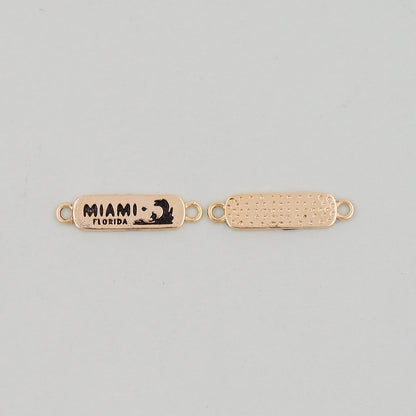 Gold Miami Charms,18K Gold Filled flame Miami Pendant Bracelet Necklace for DIY Jewelry Making Supply