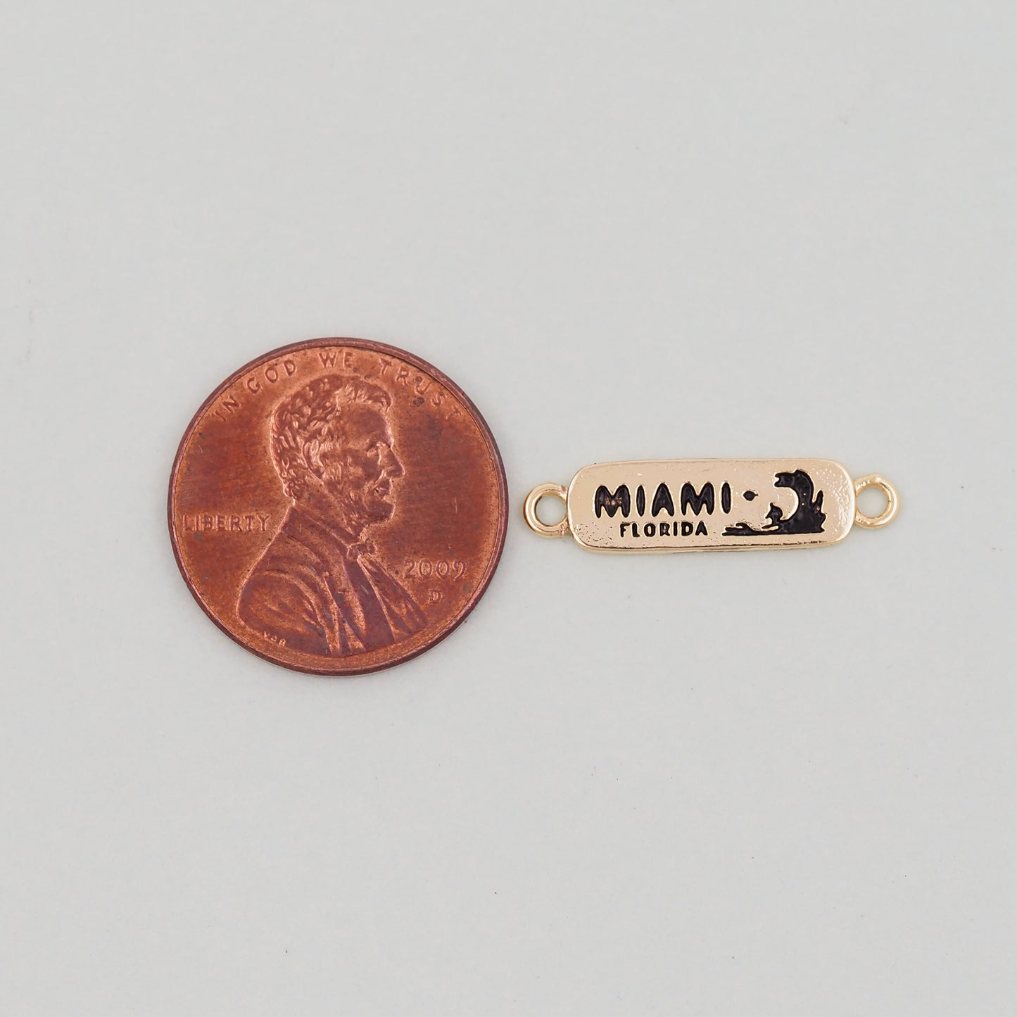 Gold Miami Charms,18K Gold Filled flame Miami Pendant Bracelet Necklace for DIY Jewelry Making Supply