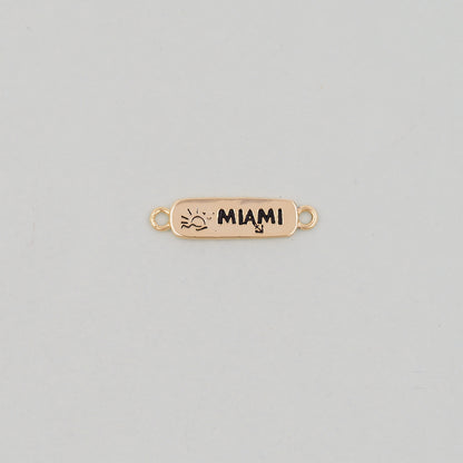 Gold Miami Connector Charms,18K Gold Filled flame Miami Pendant Bracelet Necklace for DIY Jewelry Making Supply