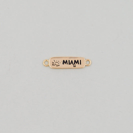 Gold Miami Connector Charms,18K Gold Filled flame Miami Pendant Bracelet Necklace for DIY Jewelry Making Supply
