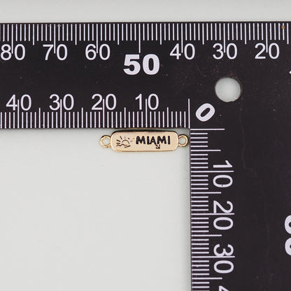 Gold Miami Connector Charms,18K Gold Filled flame Miami Pendant Bracelet Necklace for DIY Jewelry Making Supply