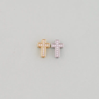 Gold Cross Charms,18K Gold Filled Cross Pendant,Silver Religious Charm Bracelet Necklace for DIY Jewelry Making Supply