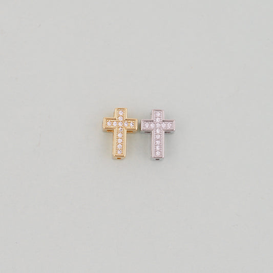 Gold Cross Charms,18K Gold Filled Cross Pendant,Silver Religious Charm Bracelet Necklace for DIY Jewelry Making Supply