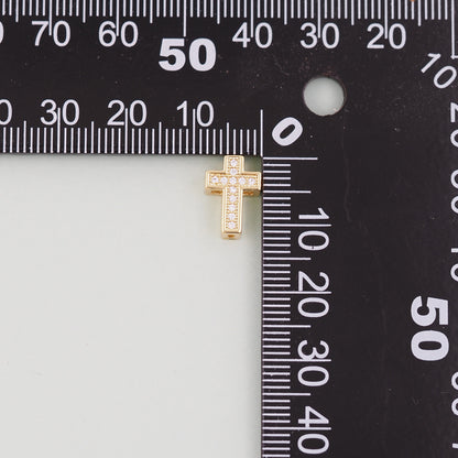 Gold Cross Charms,18K Gold Filled Cross Pendant,Silver Religious Charm Bracelet Necklace for DIY Jewelry Making Supply