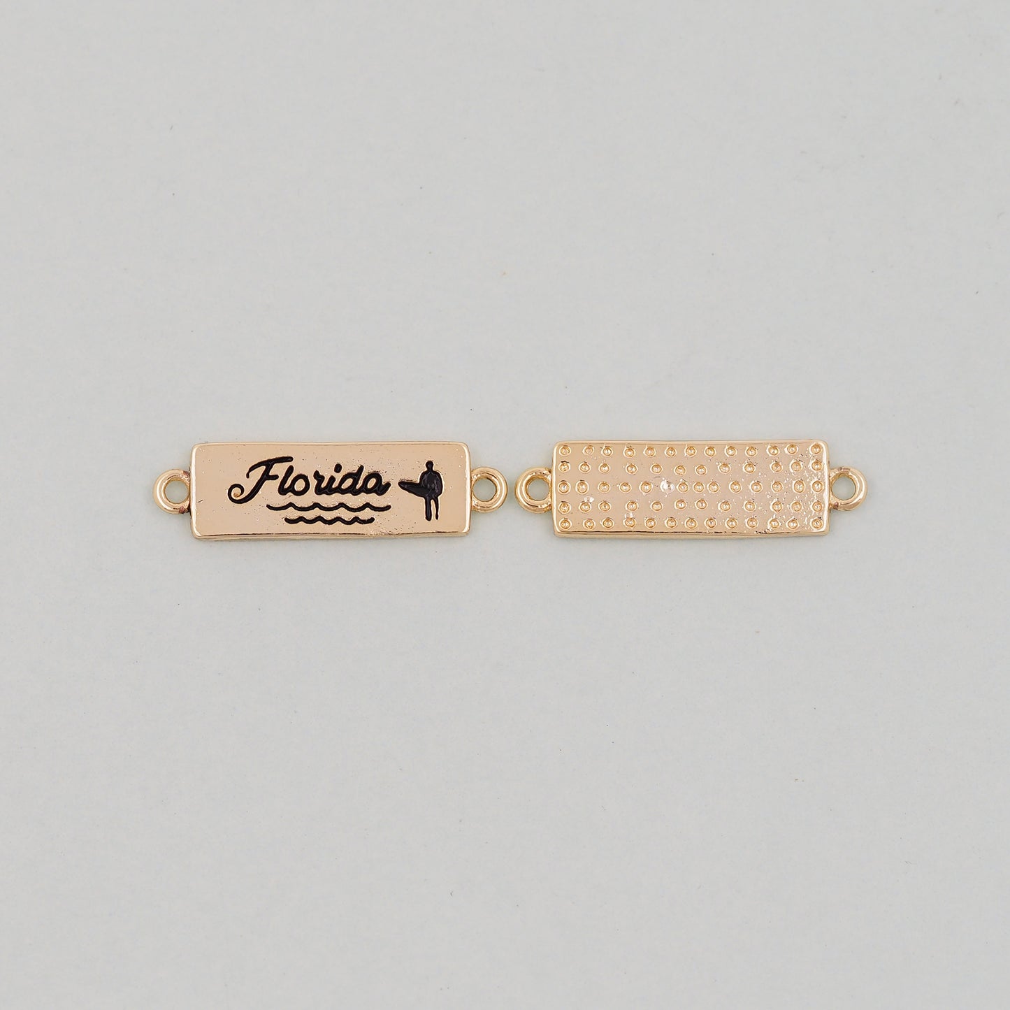Gold Florida Connector Charms,18K Gold Filled Florida Pendant Bracelet Necklace for DIY Jewelry Making Supply