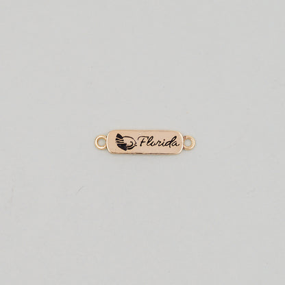 Gold Florida Connector Charms,18K Gold Filled Florida Pendant Bracelet Necklace for DIY Jewelry Making Supply