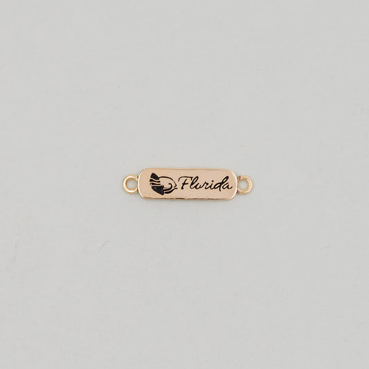 Gold Florida Connector Charms,18K Gold Filled Florida Pendant Bracelet Necklace for DIY Jewelry Making Supply