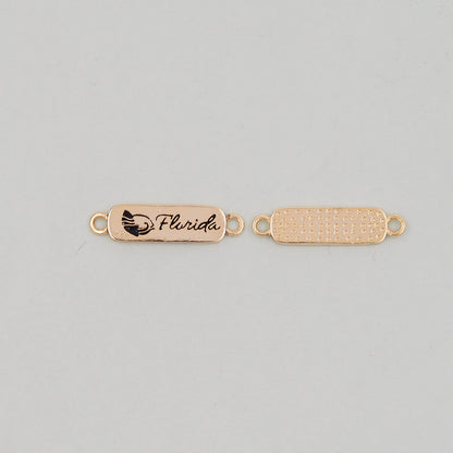 Gold Florida Connector Charms,18K Gold Filled Florida Pendant Bracelet Necklace for DIY Jewelry Making Supply