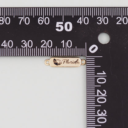 Gold Florida Connector Charms,18K Gold Filled Florida Pendant Bracelet Necklace for DIY Jewelry Making Supply