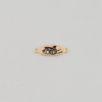 Gold Florida Connector Charms,18K Gold Filled Florida Pendant Bracelet Necklace for DIY Jewelry Making Supply