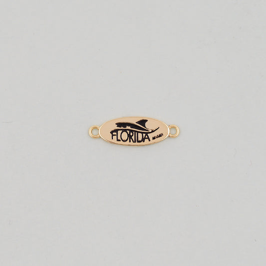 Gold Florida Connector Charms,18K Gold Filled Florida Pendant Bracelet Necklace for DIY Jewelry Making Supply
