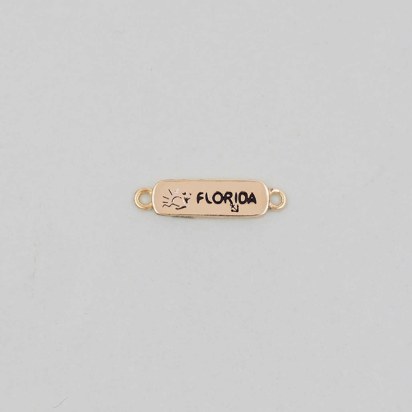 Gold Florida Connector Charms,18K Gold Filled Florida Pendant Bracelet Necklace for DIY Jewelry Making Supply