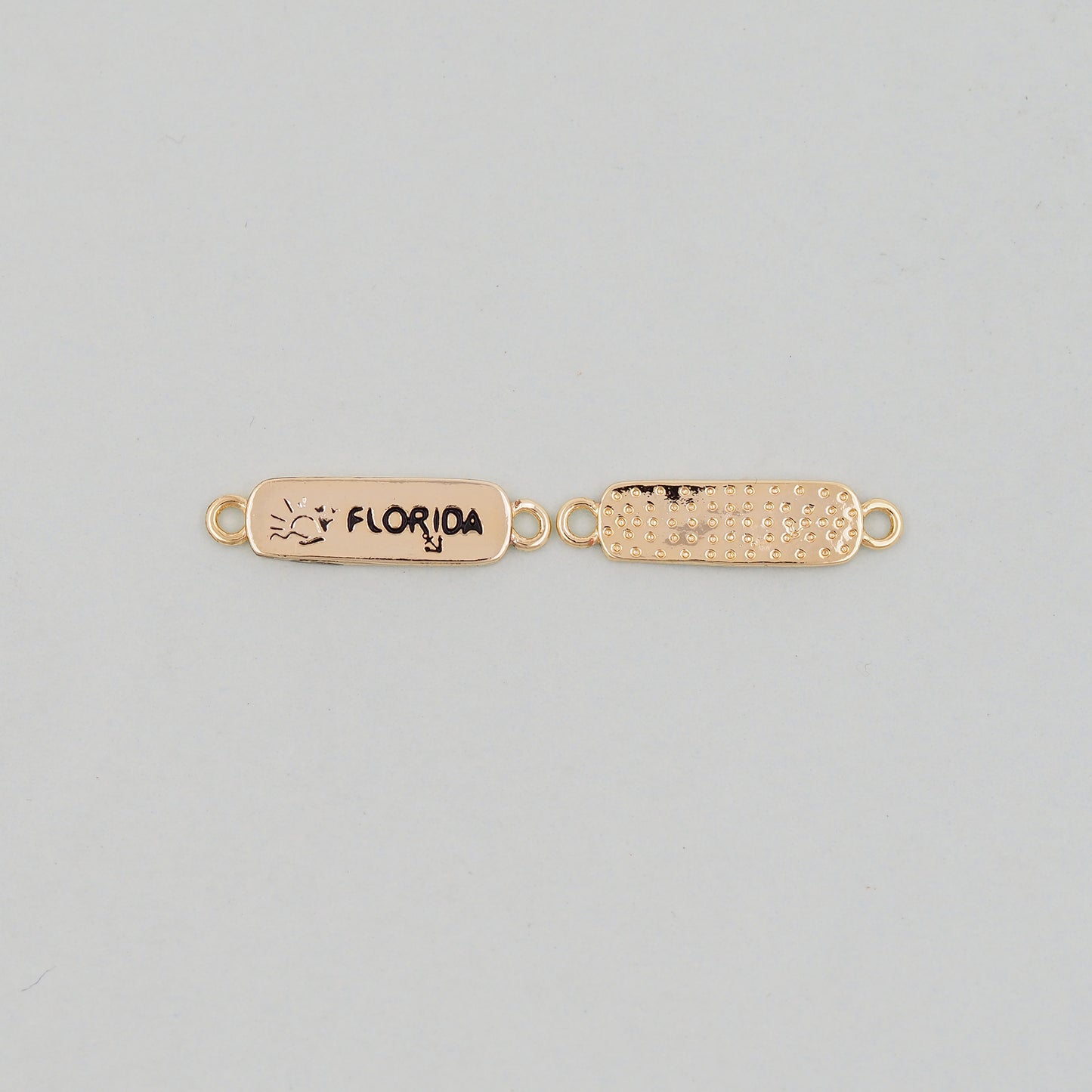 Gold Florida Connector Charms,18K Gold Filled Florida Pendant Bracelet Necklace for DIY Jewelry Making Supply