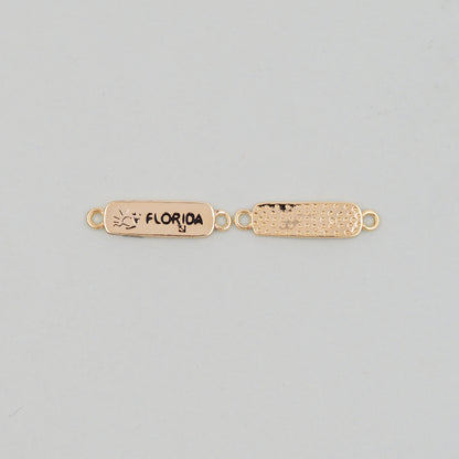 Gold Florida Connector Charms,18K Gold Filled Florida Pendant Bracelet Necklace for DIY Jewelry Making Supply