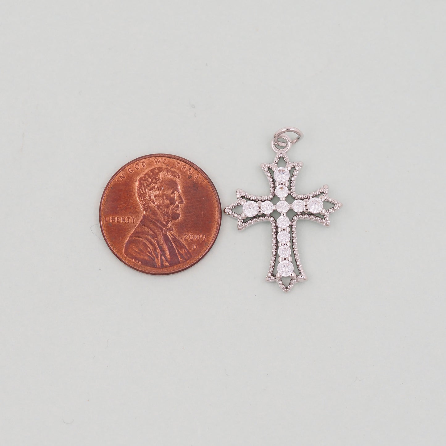 Gold Cross Charms,18K Gold Filled Cross Pendant,Silver Religious Charm Bracelet Necklace for DIY Jewelry Making Supply