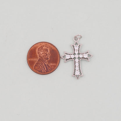 Gold Cross Charms,18K Gold Filled Cross Pendant,Silver Religious Charm Bracelet Necklace for DIY Jewelry Making Supply