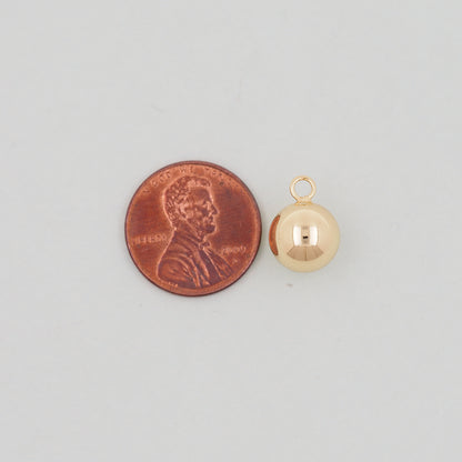Gold Ball Charms,18K Gold Filled ball Pendant,Tiny Round Ball Charm Bracelet Necklace for DIY Jewelry Making Supply