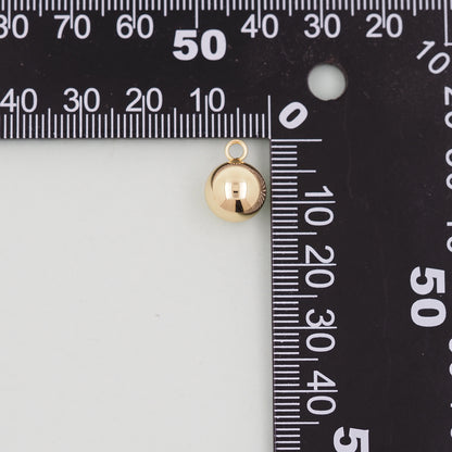 Gold Ball Charms,18K Gold Filled ball Pendant,Tiny Round Ball Charm Bracelet Necklace for DIY Jewelry Making Supply