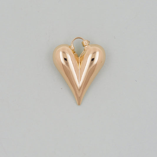 Gold Heart Charms,18K Gold Filled Heart Pendant,Heart Charm Bracelet Necklace for DIY Jewelry Making Supply