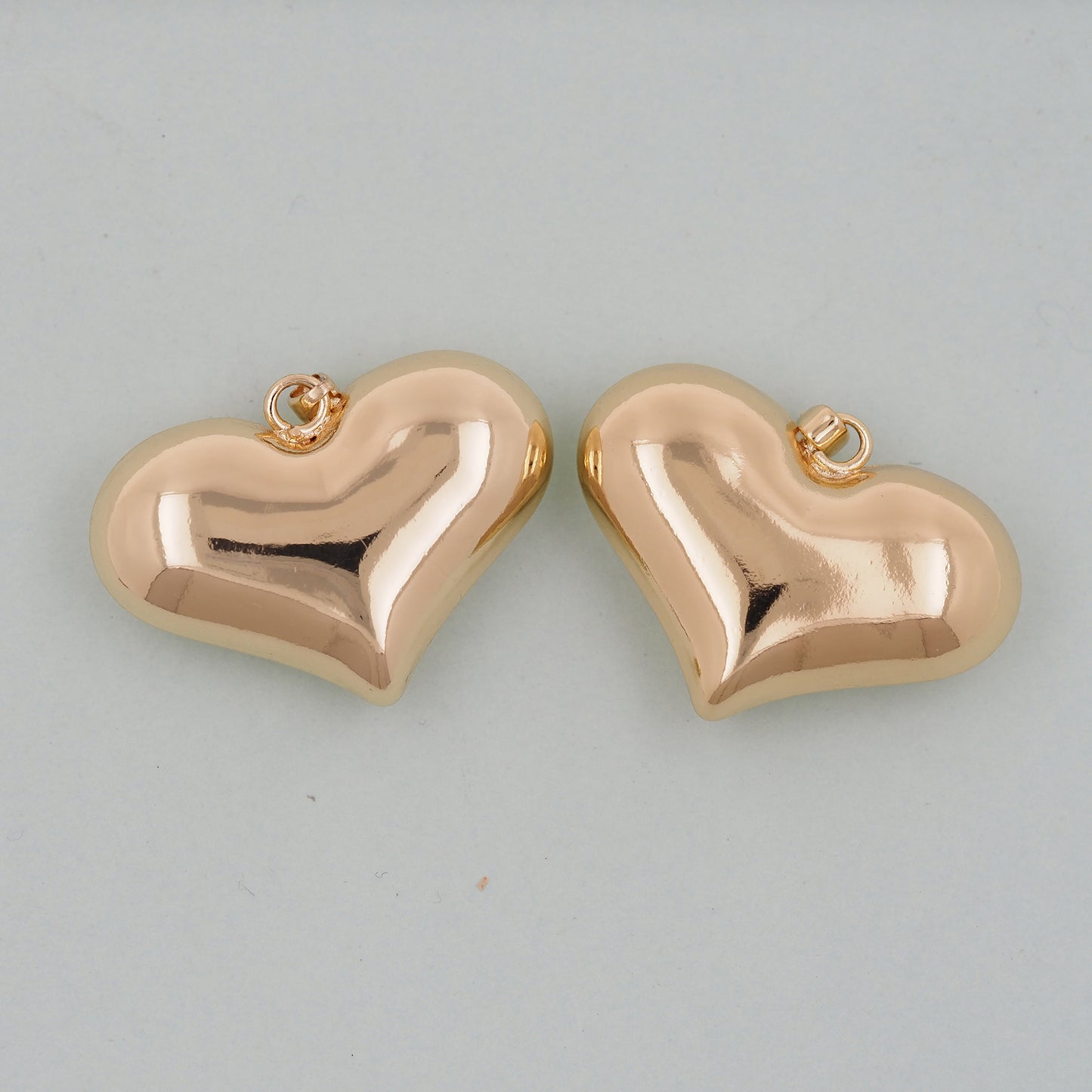 Gold Heart Charms,18K Gold Filled Heart Pendant,Heart Charm Bracelet Necklace for DIY Jewelry Making Supply