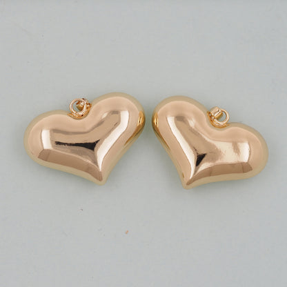 Gold Heart Charms,18K Gold Filled Heart Pendant,Heart Charm Bracelet Necklace for DIY Jewelry Making Supply