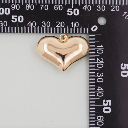 Gold Heart Charms,18K Gold Filled Heart Pendant,Heart Charm Bracelet Necklace for DIY Jewelry Making Supply
