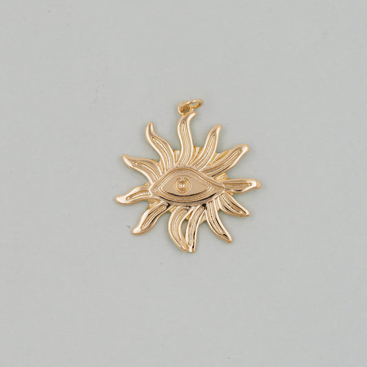Gold Sun Charms,18K Gold Filled Sun Pendant,Celestial Charm Bracelet Necklace for DIY Jewelry Making Supply