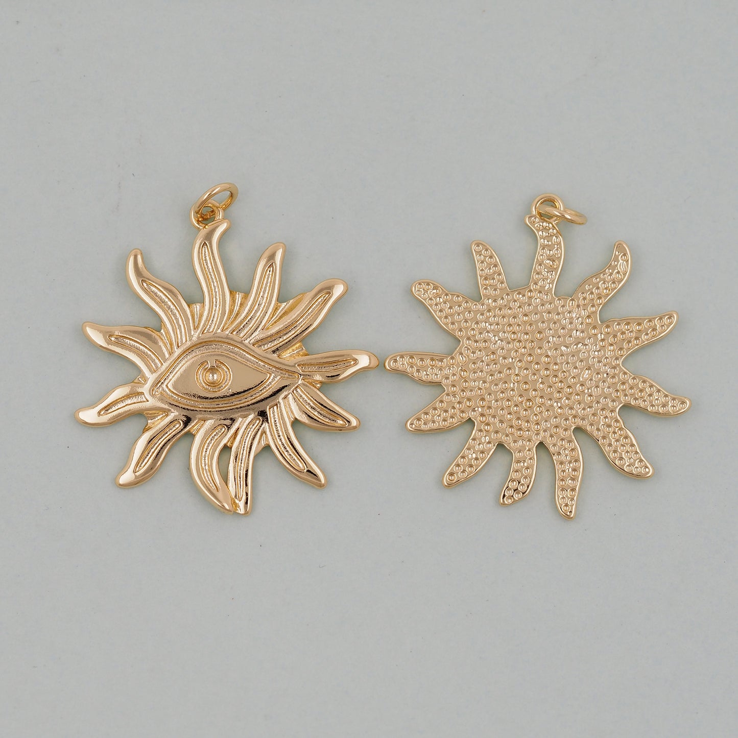 Gold Sun Charms,18K Gold Filled Sun Pendant,Celestial Charm Bracelet Necklace for DIY Jewelry Making Supply