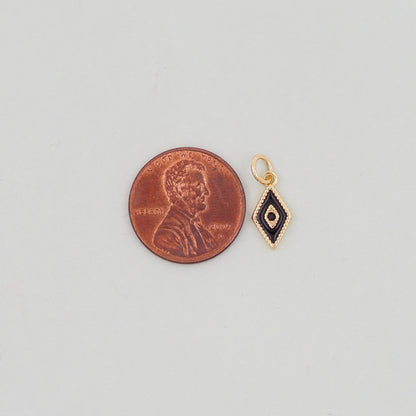 Gold Tiny amulet  Evil Eye Charms,18K Gold Filled Evil Eye Pendant,enamel Protect Charm Bracelet Necklace for DIY Jewelry Making Supply