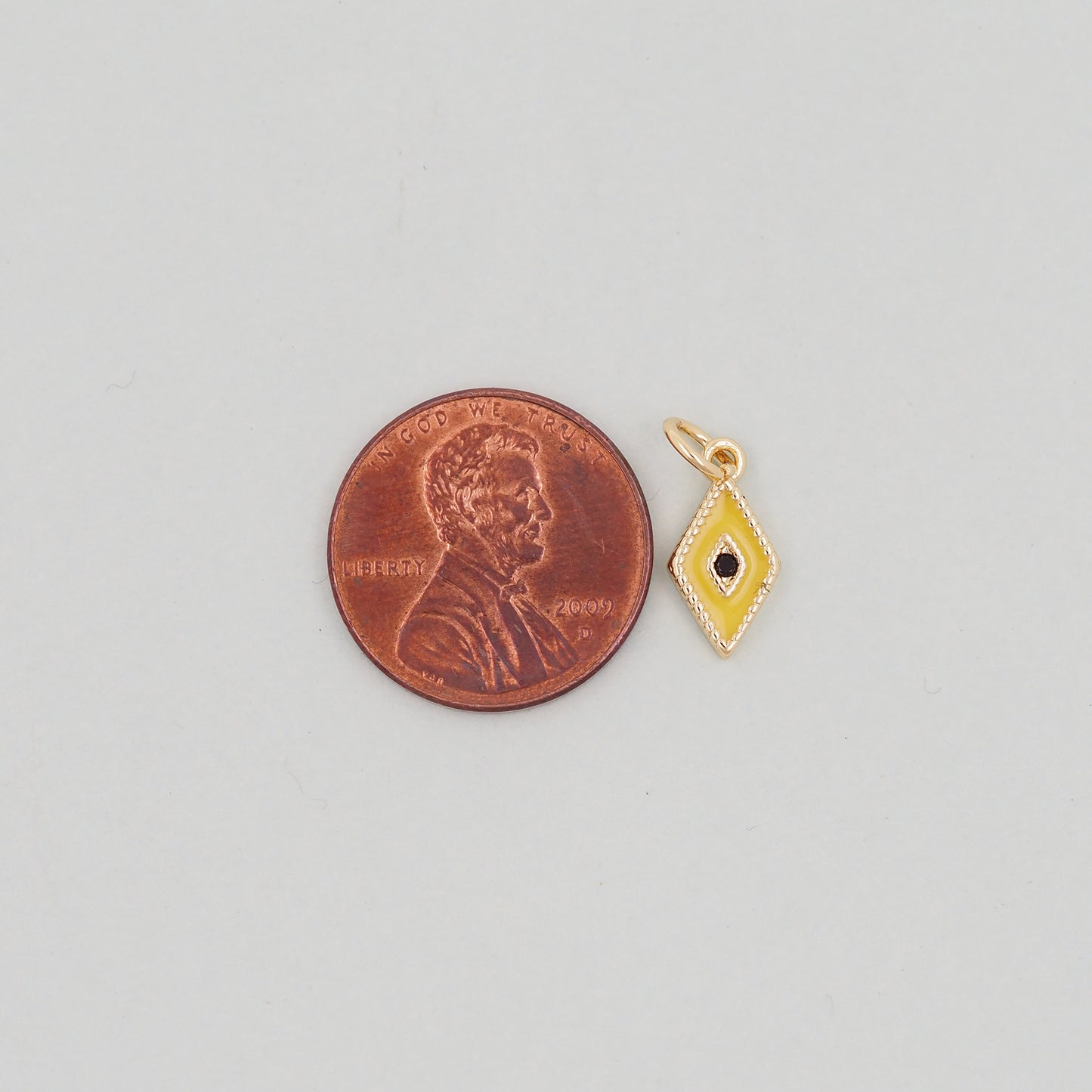 Gold Tiny amulet  Evil Eye Charms,18K Gold Filled Evil Eye Pendant,enamel Protect Charm Bracelet Necklace for DIY Jewelry Making Supply