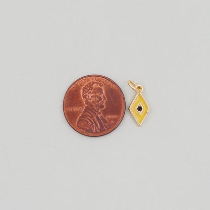 Gold Tiny amulet  Evil Eye Charms,18K Gold Filled Evil Eye Pendant,enamel Protect Charm Bracelet Necklace for DIY Jewelry Making Supply