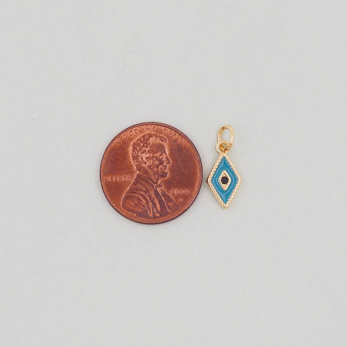 Gold Tiny amulet  Evil Eye Charms,18K Gold Filled Evil Eye Pendant,enamel Protect Charm Bracelet Necklace for DIY Jewelry Making Supply