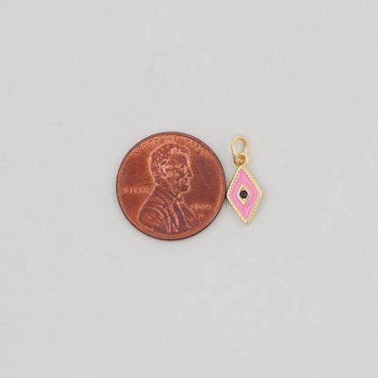 Gold Tiny amulet  Evil Eye Charms,18K Gold Filled Evil Eye Pendant,enamel Protect Charm Bracelet Necklace for DIY Jewelry Making Supply