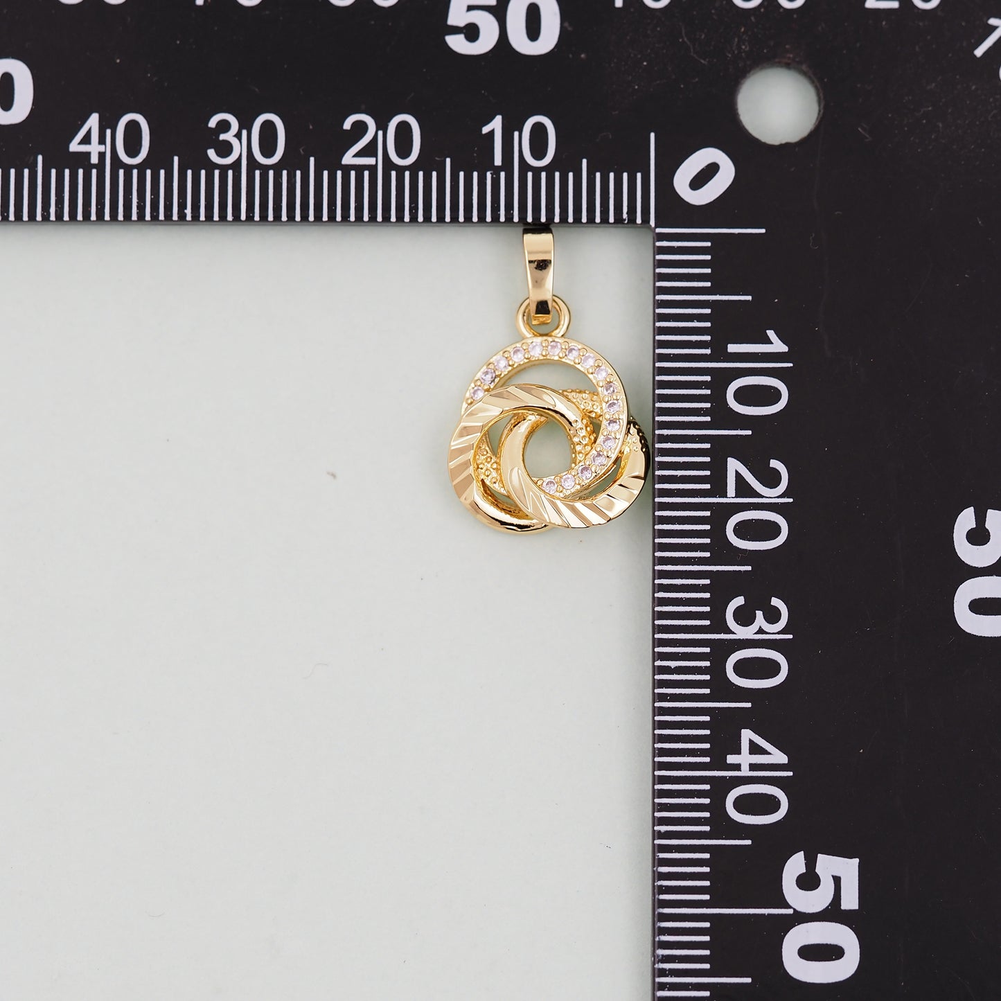Gold Round Charms,18K Gold Filled three circles Pendant,three circles Charm Bracelet Necklace for DIY Jewelry Making Supply